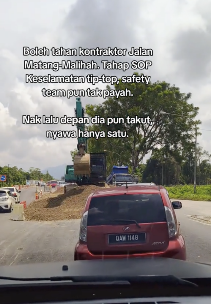 Nyawa Hanya Satu, Netizen Selar Kerja Kontraktor Jalan Matang-Malihah